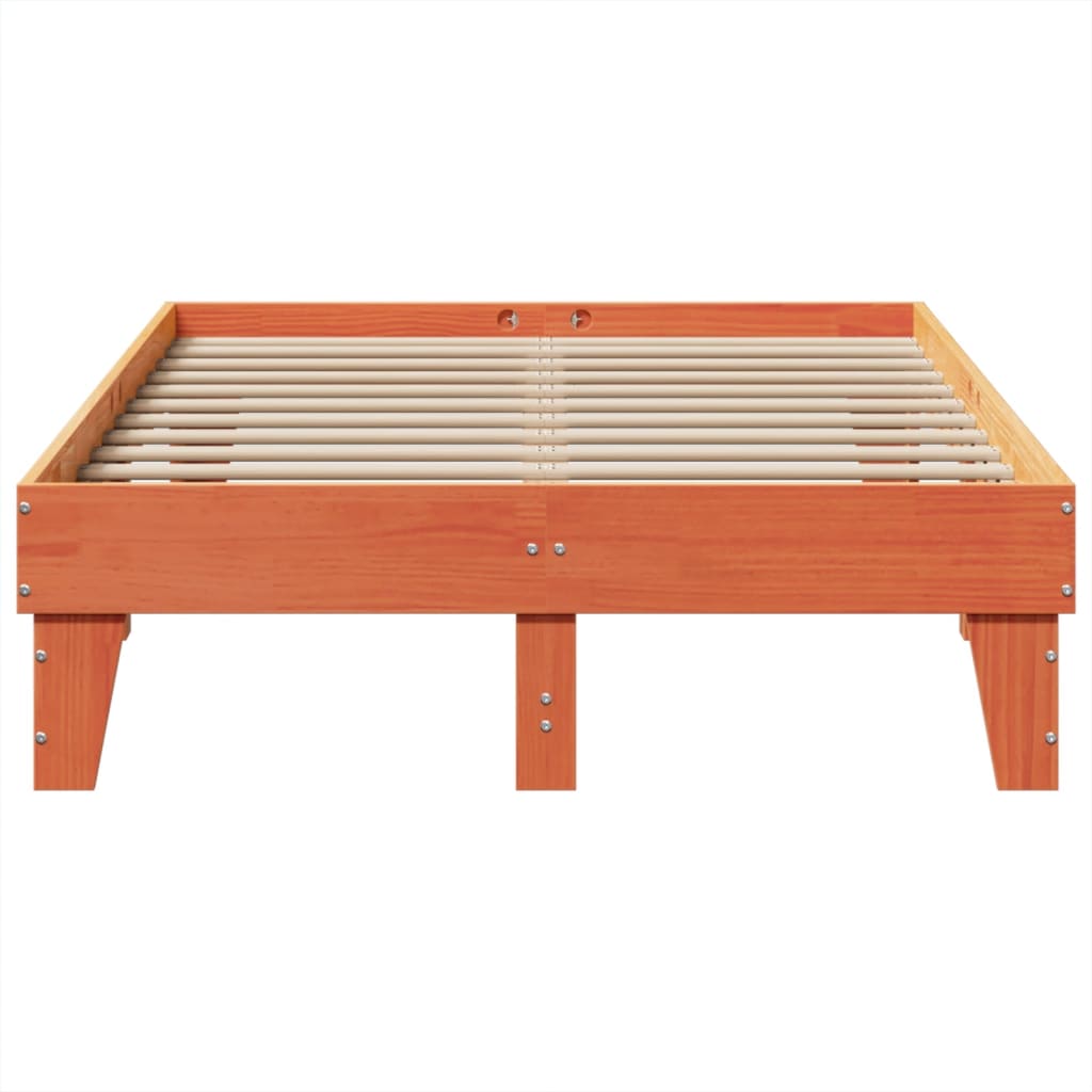 Bed Frame without Mattress Wax Brown 120x190 cm Small Double Solid Wood Pine